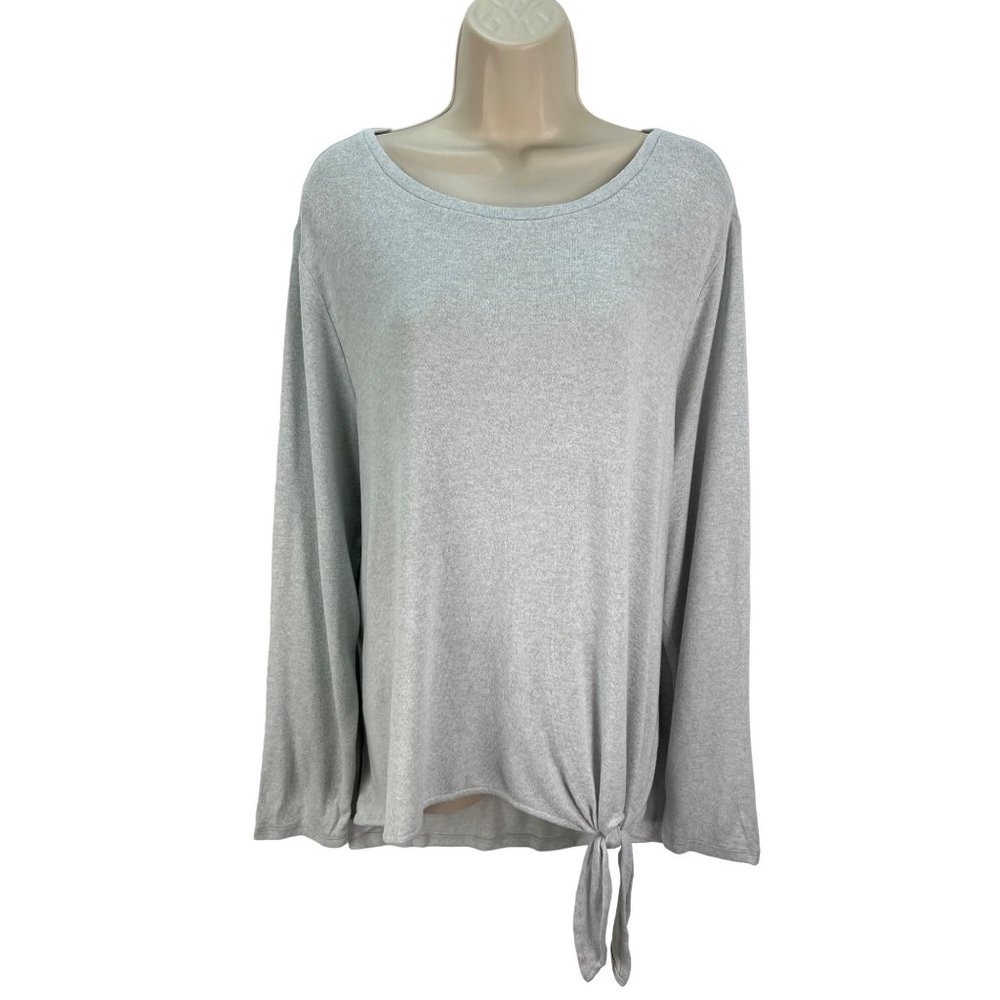 Loft Plus sz 20/22 Gray Pullover Sweater Side Tie NWT
